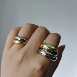 FFALCELL 2021 New Trendy Personality Vintage Simple Glossy Wide Version Opening Adjustable Rings for Women l Party Jewelry Gift