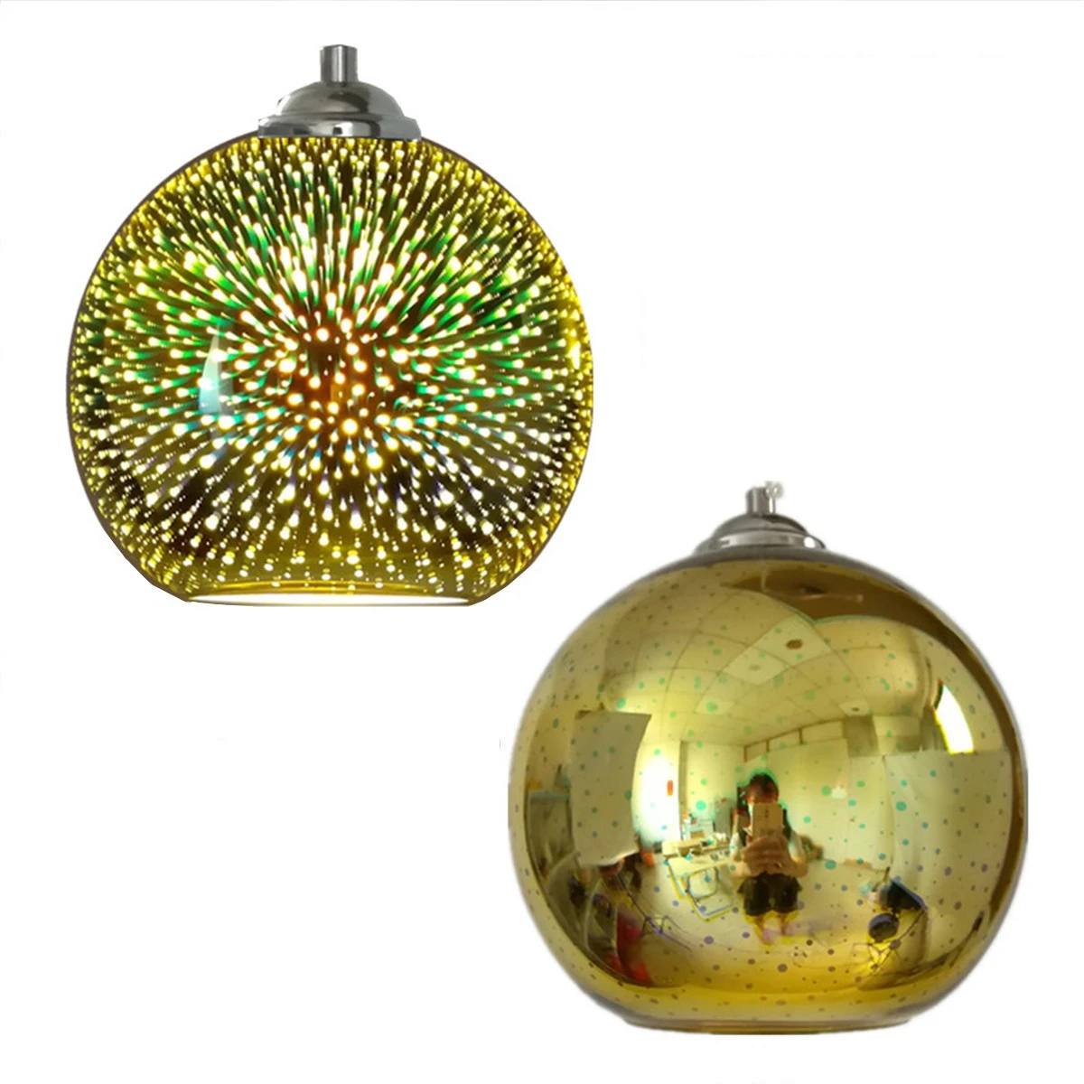 Modern Mirror Glass Pendant Lights Colorful 3D Glass Lamp Kitchen Hanging Lamps Minimalist Bar Coffee Dining Room Lights Fixture