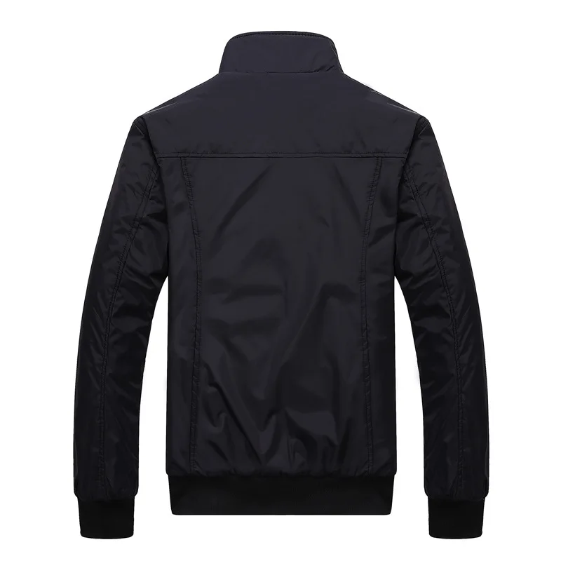2025 Spring Autumn Men\'s Bomber Jackets Solid Coats Male Casual Stand Collar Jacket Coat Outerdoor Overcoat Men Clothing M-4Xl