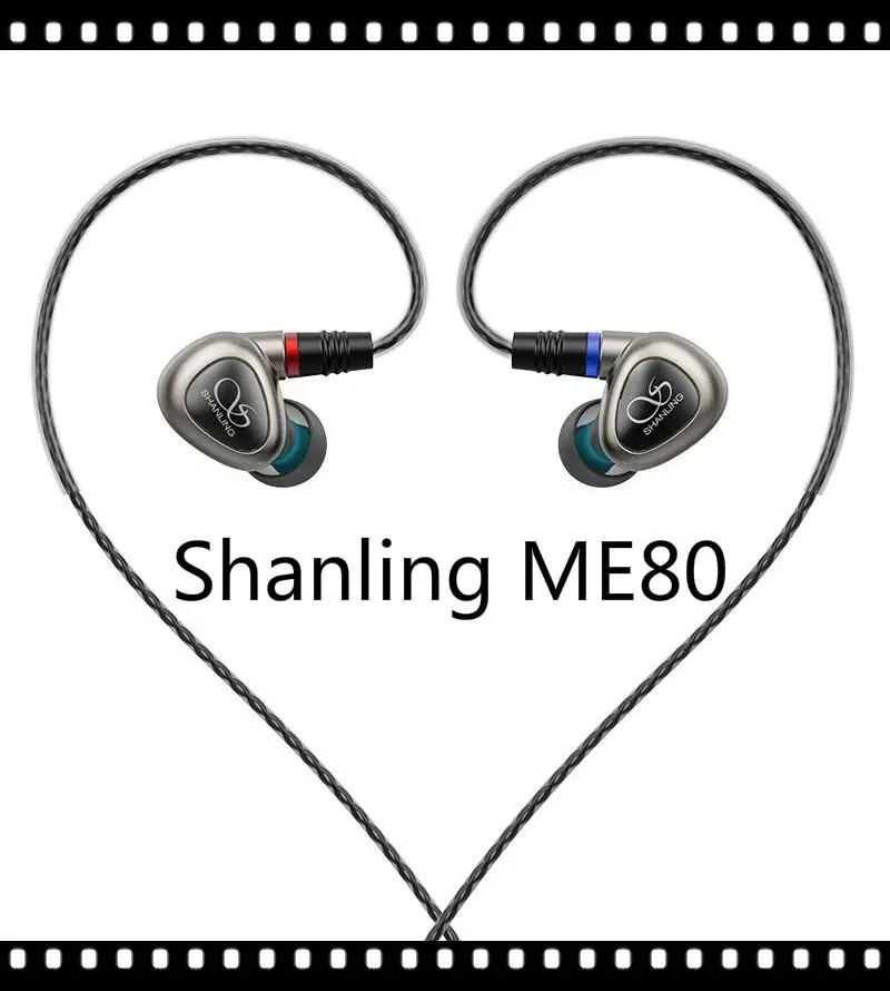 Shanling ME80 Hi-Res 10mm Dual Dynamic Driver 2DD IEMs Hifi Music Monitor Audiophile MMCX Cable In-Ear Earphone Aluminnium Alloy