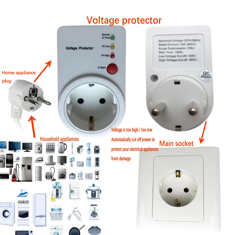 Interruptor de voltaje automático para seguridad del hogar, relé de protección de bajo voltaje y corriente, 16A, 220V, 3500W