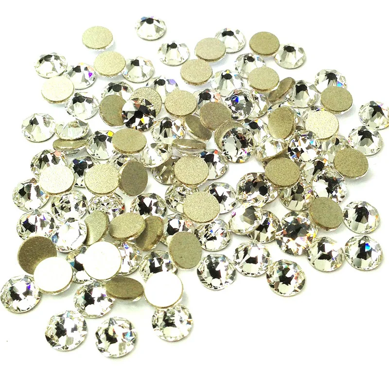 Sample NON hotfix Rhinestones Clear Crystal SS16 SS20 SS30 Czech Glass Gems Strass Flatback Nail Art Garment Decorations