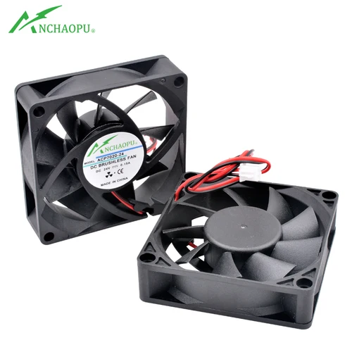ACP7020 7cm 70mm ventilador 70x70x20mm DC12V 24V 2pin ventilador de refrigeración para chasis CPU fuente de alimentación