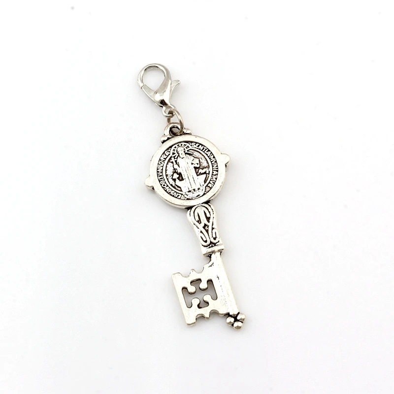 30Pcs Saint Benedict Medal Cross Smqlivb Key Floating Lobster Clasps Charm Pendants For Jewelry Making DIY Accessories