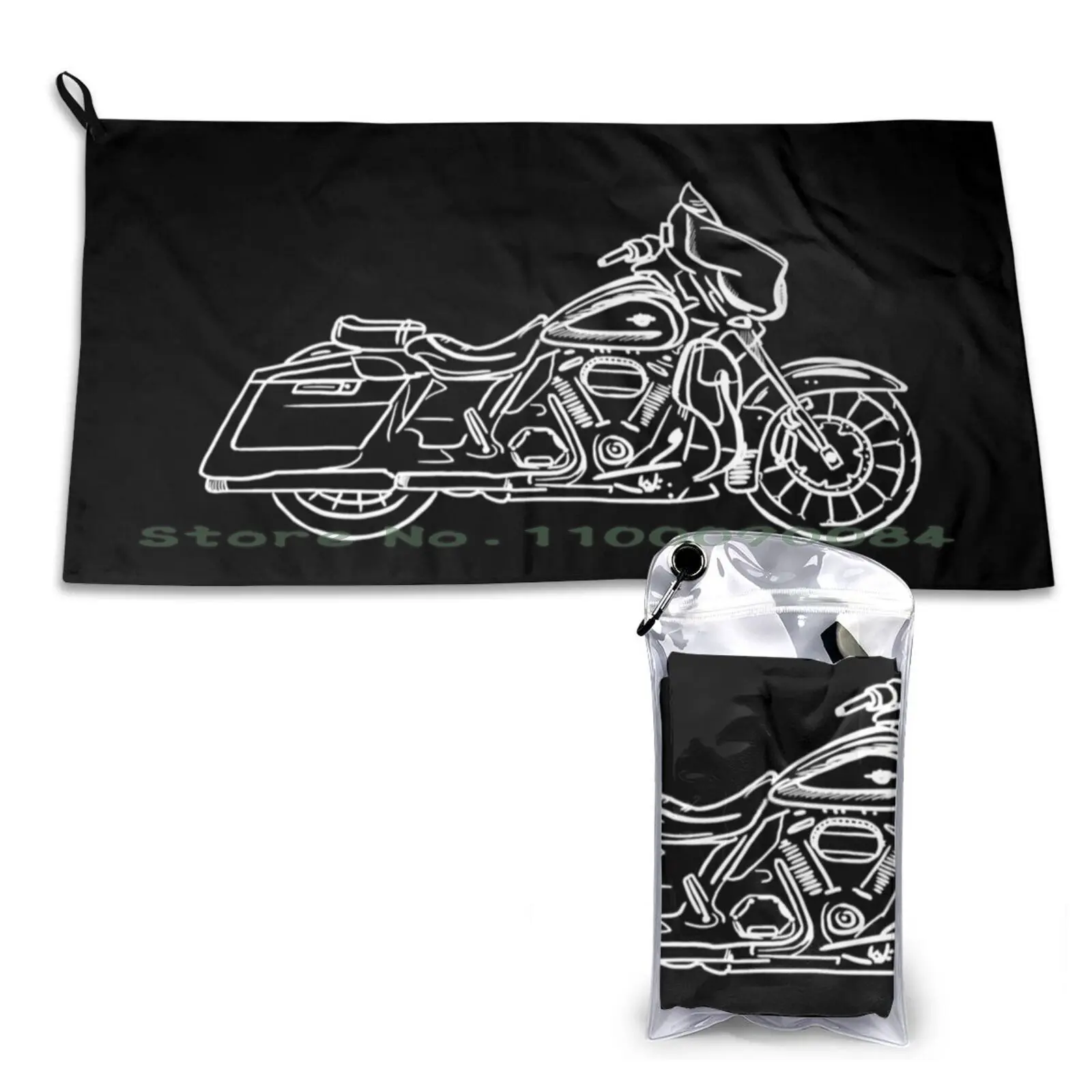 Motorcycle Art : Street Glide Quick Dry Towel Gym Sports Bath Portable Motorcycles Motorbike Bikes Biker Streetbike Streetglide