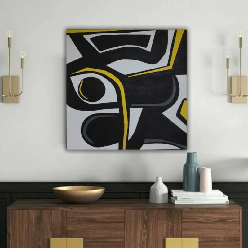

New Arrival Home Wall Art Canvas Handmade Abstract Geometric Oil Painting Canvas Modern Home Decoration For Living Room Bedroom