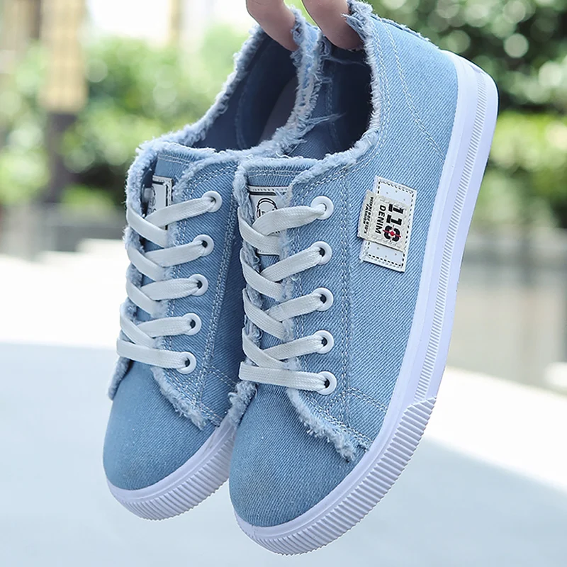 Meisjes Canvas Sneaker Schoenen Lente Blauw Zwart Lace Up Unisex Licht Zacht Gevulkaniseerd Schoenen Mode Vrouwen Canvas Schoenen Plus Size