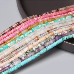 2x4mm Natural Rondelle Stone Beads Flat Round Jaspers Agat Jades Spacer Bead For Jewelry Making DIY Bracelet Necklace Earrings