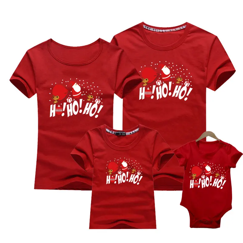 Christmas Family Look Mom And Me Clothes Adult Kids T-shirt Baby Rompers Father Mother Daughter Son Matching Family Outfits