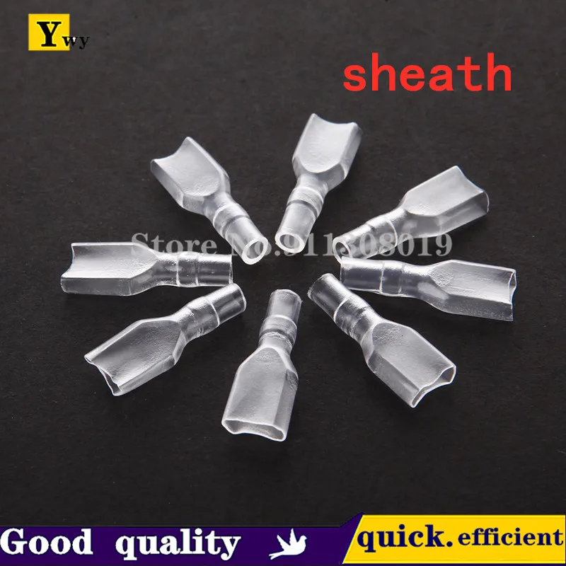 50sets/LOT Cold-pressed terminal terminal 2.8/4.8/6.3mm plug spring + sheath (copper tin plated plug spring 0.3 thickness)