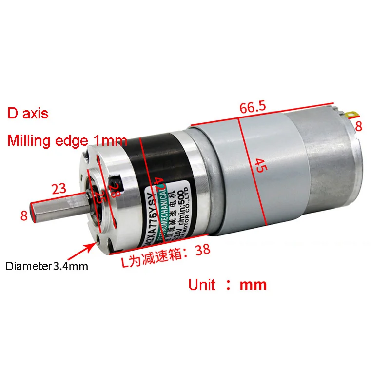 775 Planetary Gear DC Motor 35W High Torque 180KG Electric 12V 24V Speed Reduction 10 To 500rpm PWM Controller Reverse Forward