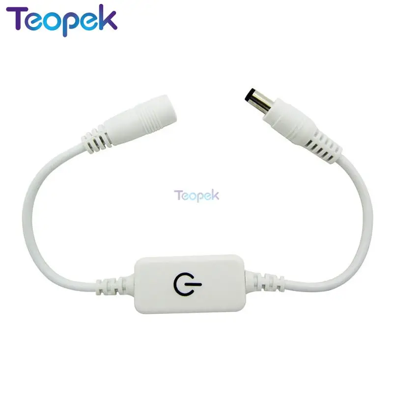 iTouch Led Dimmer Brightness Adjust Controller With On/off Switch For Single Color Led Strip Black / White Color DC12-24V 4A