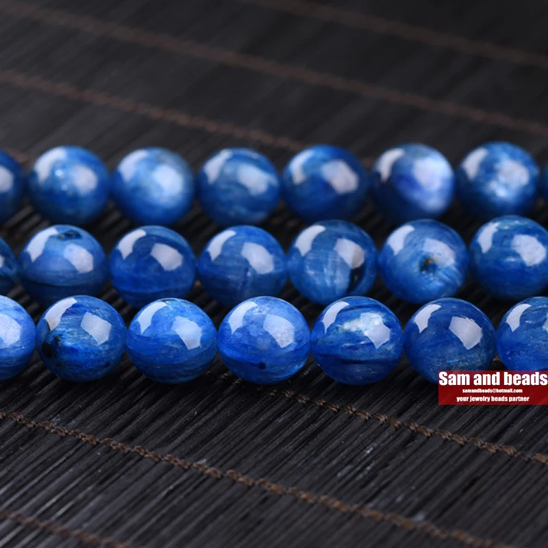 

Wholesale Natural A grade Blue Kyanite Beads 4mm 6mm 8mm 10mm Gem Stone Loose Beads For Jewelry DIY 15.5"/strand