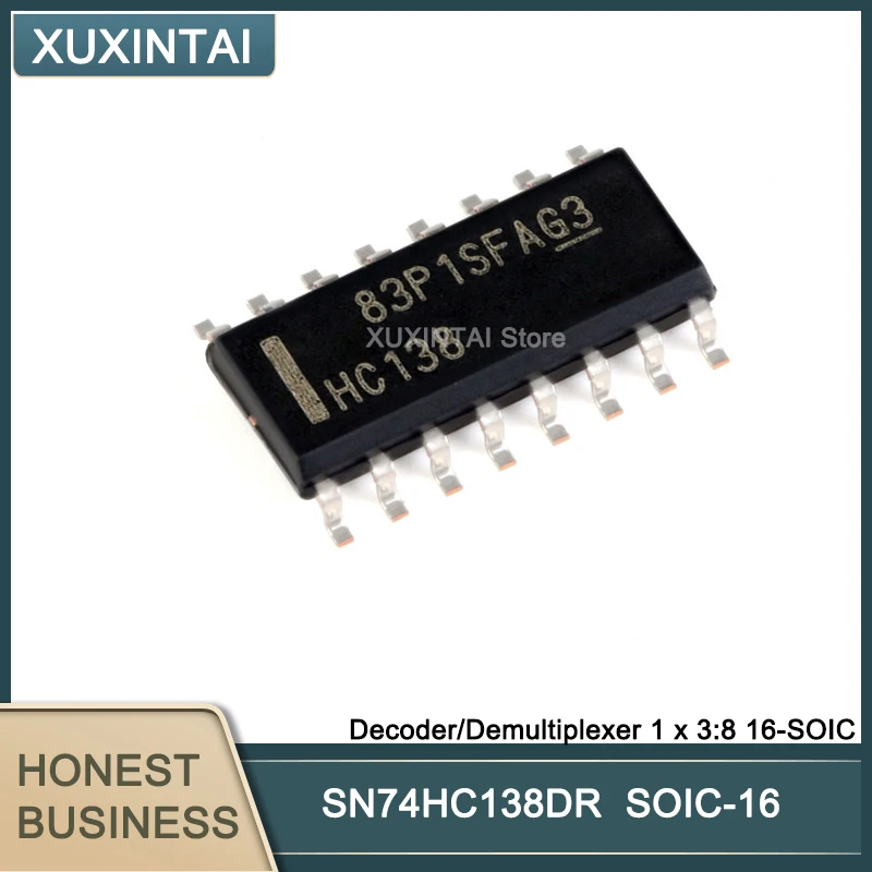 50Pcs/Lot  New Original  SN74HC138DR SN74HC138 Decoder/Demultiplexer 1 x 3:8 16-SOIC