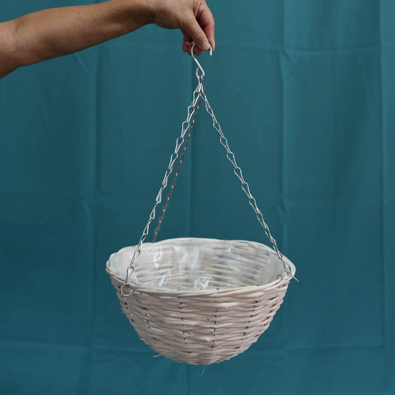 Flower Pot Basket With Chain Garden Decoration Hanging Planting Baskets Outdoor Indoor Rattan Woven Decorative Flowerpot