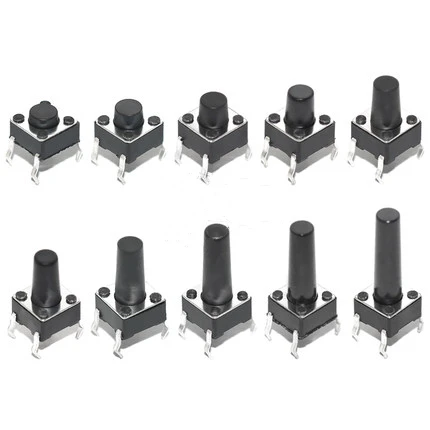 

Тактовый выключатель, 50 шт, 6 х6х3, 3 /5/6/7/8/9/10/13 мм, 12 В, медь, 4 контакта, DIP, микропереключатель для ТВ, игрушек, домашнего использования