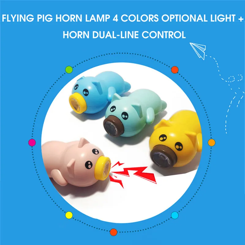 WEST BIKING Bicycle Light Mini Cartoon Flying Pig Cycling Headlight USB Rechargeable Bike Horn Lamp Children Balance Bike Light