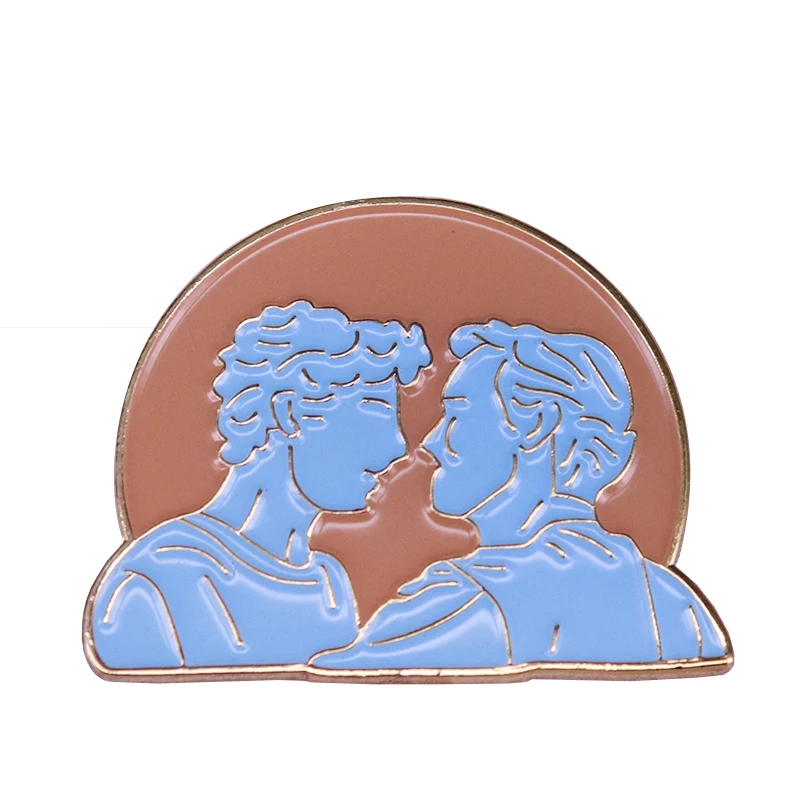 Call Me By Your Name Theme Brooch Keychain Peachy Boy Elio and Oliver Pin Badge LGBTQ Gay Movie Fans Great Gift