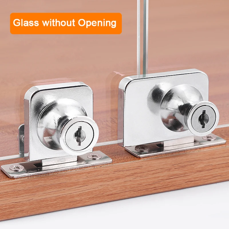 Brand New 4Sets Glass Cabinet Locks Showcase Shopping Mall Jewelry Display Cabinet Locks Keys Alike / Keys Different