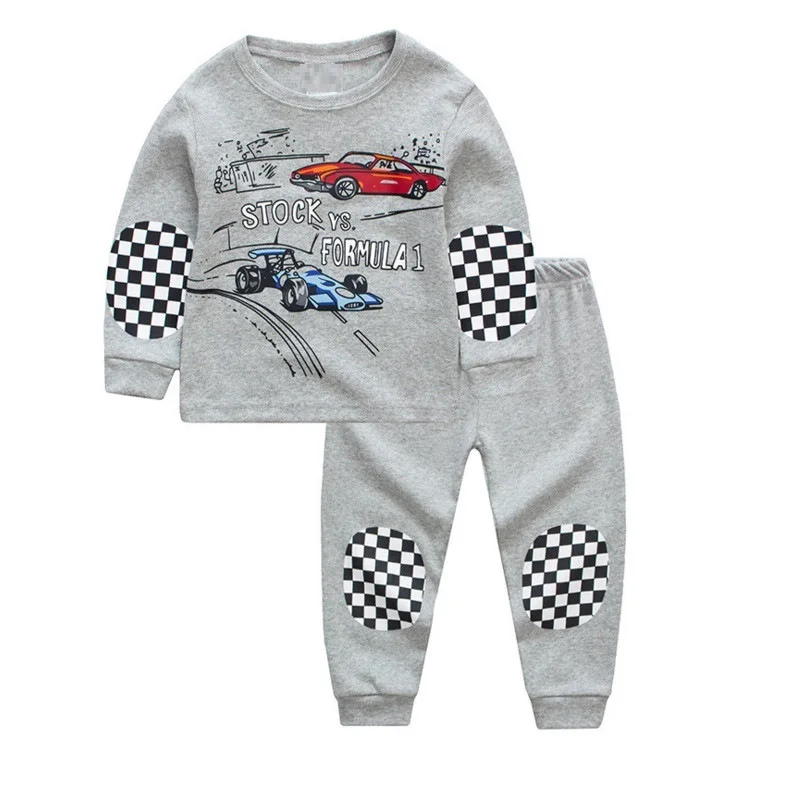 SAILEROAD Children Pajamas Excavator Pyjamas Set Kids Pijama Infantil Boys Nightwear Cotton Girls Long Sleeve Sleepwear Suit