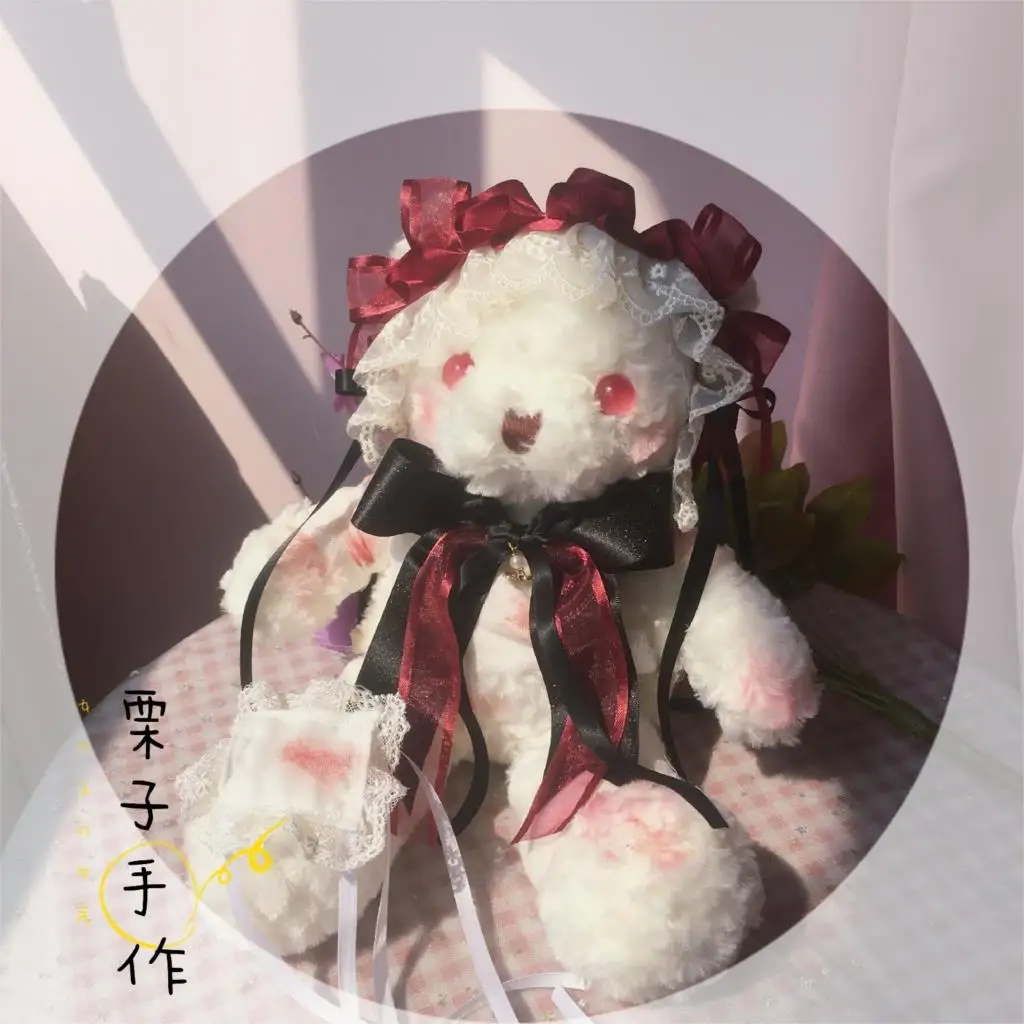 Origional Lolita Bloody Bear Bag Dark Gothic Backpack Lolita Soft Sister Bow Cross-Body Cos Bag