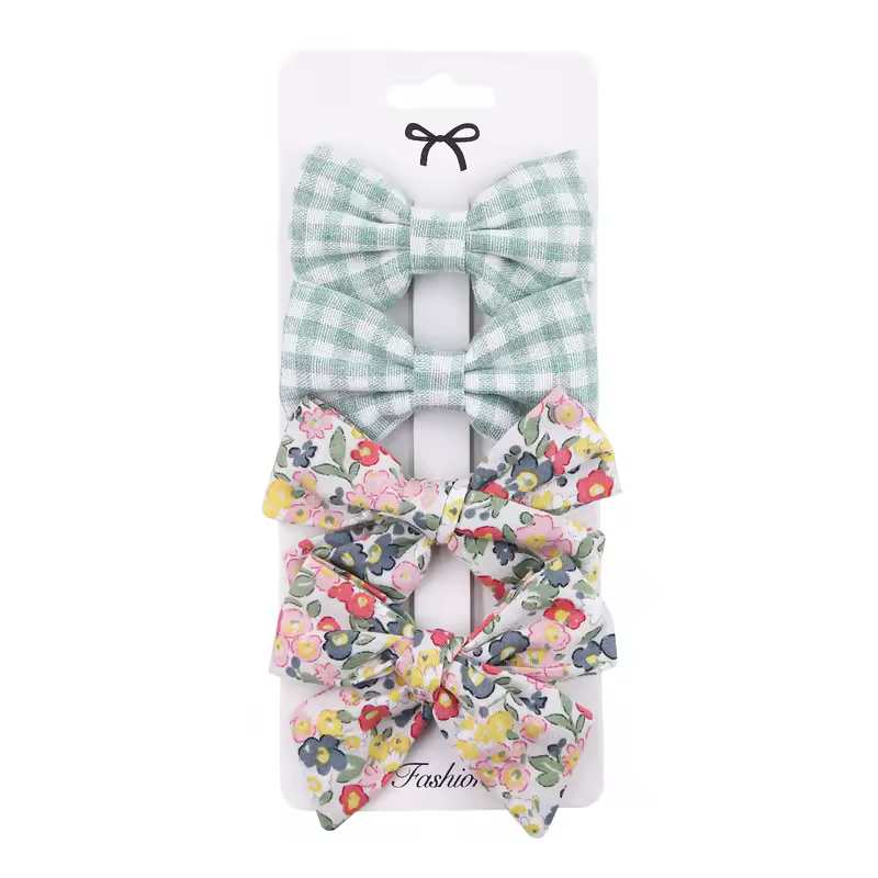 4Pcs/set Leopard Dot Print Bowknot Hair Bow Clips Baby Girls Lace Cotton Linen Barrettes Safety Hairpins Headwear Accessories - Image 9