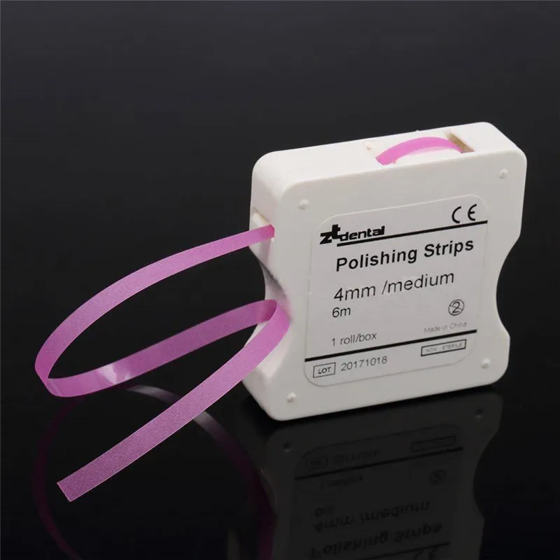 1Roll/box Dental Polishing Strip 4mm Resin Tooth Interdental Sanding Grinding Surface Teeth Whitening Length 6m Dentist Material