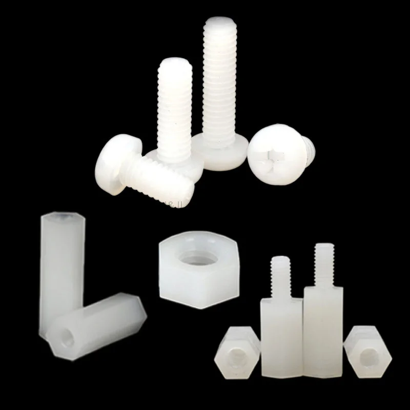 

50pcs M3 M4 White Nylon Plastic Hex Standoff Hexagon Pillar Male-Female Female Spacer Phillips Screw For PCB Board Motherboard