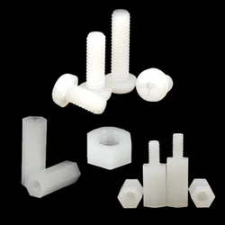 50pcs M3 M4 White Nylon Plastic Hex Standoff Hexagon Pillar Male-Female Female Spacer Phillips Screw For PCB Board Motherboard