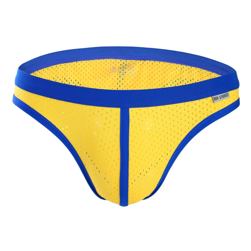 Brave Person Sexy Underwear Mens Briefs Breathable Mesh Bikini Briefs Underpants Men Low-waist Panties 6 Colors Briefs for Man