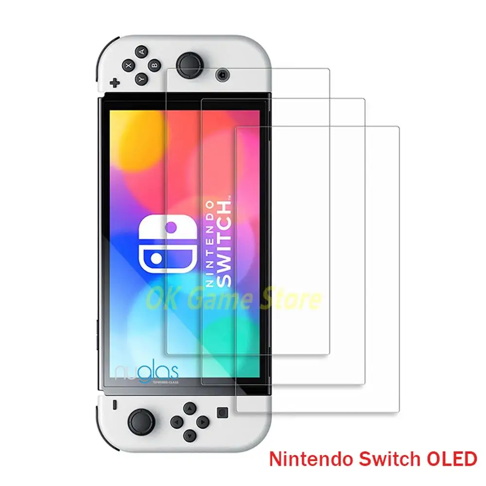 

2pcs Replacement Tempered Glass Film 9H HD Protector Film Screen Film For Nintendo Switch OLED Game Controller Accessories