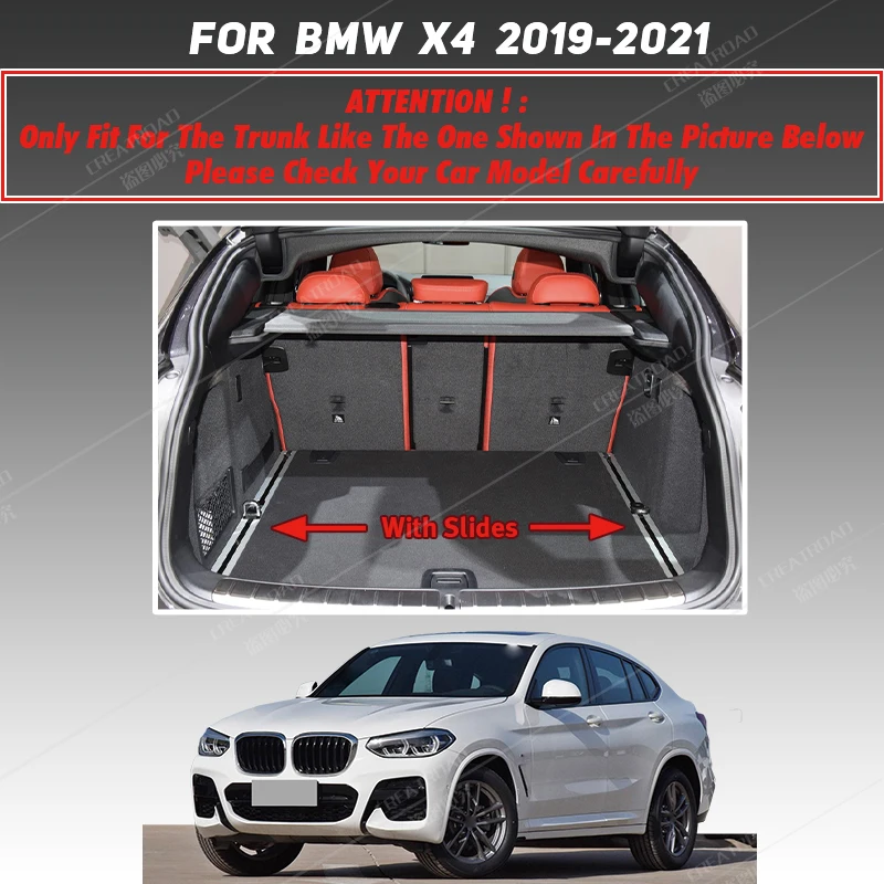 Car trunk mat for BMW X4 G02 2019 2020 2021 cargo liner carpet interior accessories cover