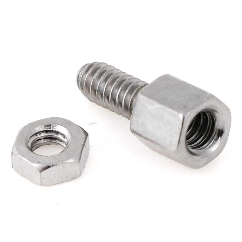 10Pairs Metal Header Plate Bracket Stud Bolt & Nut Nuts Screw D-Sub VGA Serial