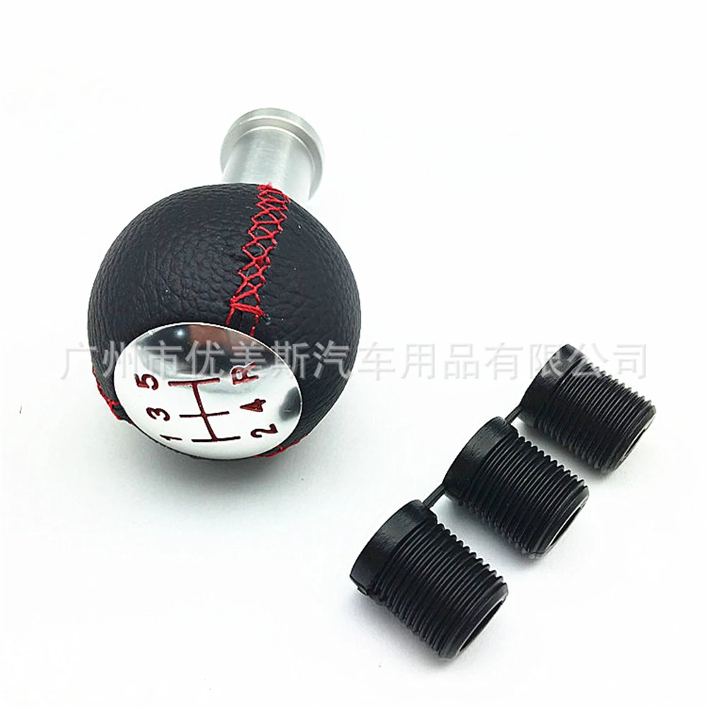 

Универсальная 5-скоростная автомобильная кожаная ручка переключения передач 5R, рычаг переключения передач, руководство по управлению AT MT, подходит для Honda Toyota Nissan Mitsubishi Ford