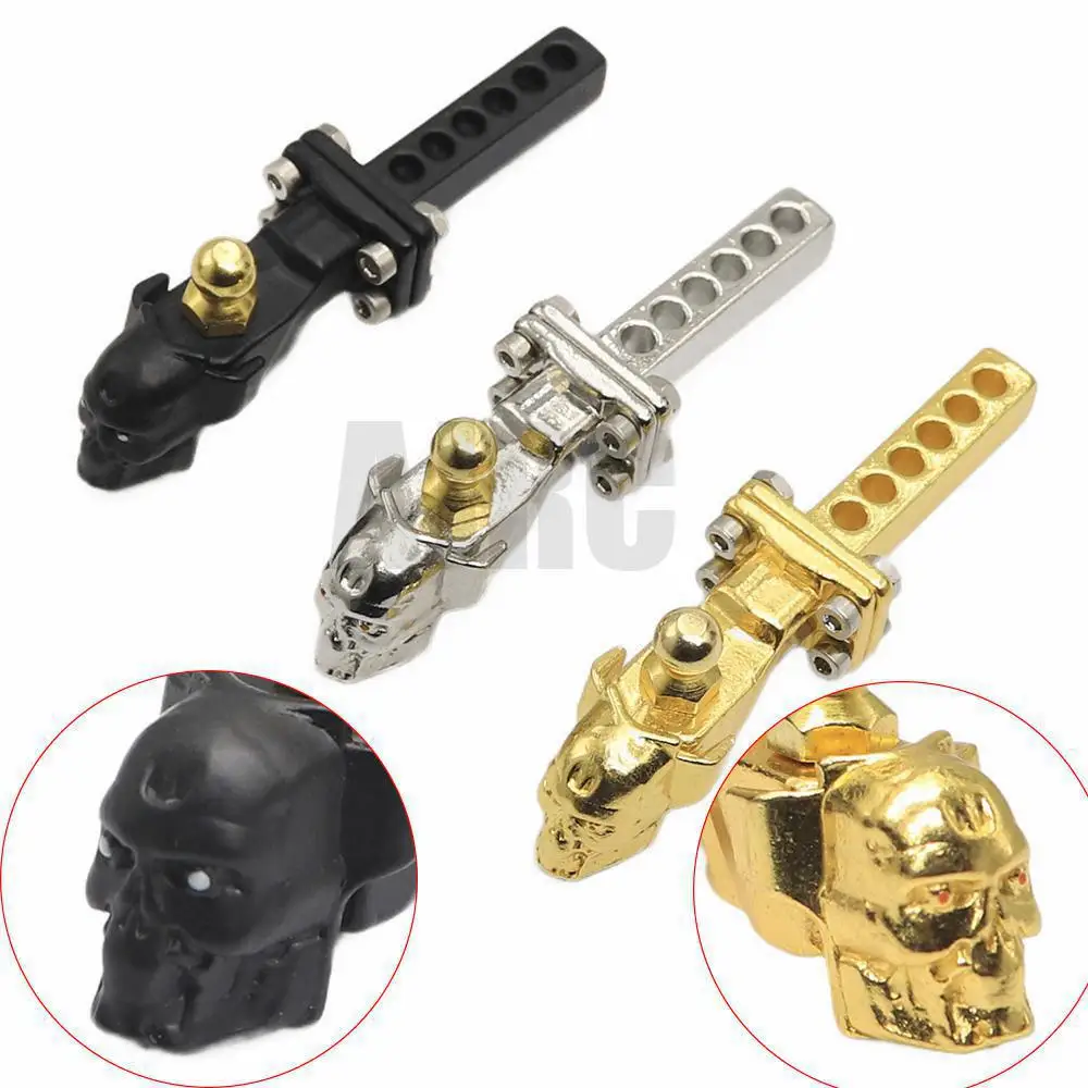 Metal Skull Head Trailer Hook Tail Hook For 1/10 RC Crawler Car Trax TRX4 TRX6 D90 Axial Scx10 90046 JKMAX CFM MST TF2 GEN8