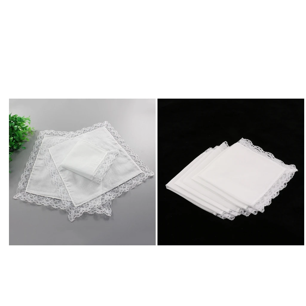 Pañuelos blancos de algodón 100% para hombre y mujer, pañuelos cómodos para fiesta, 10 piezas
