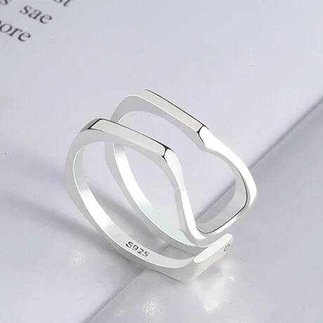 Trendy Bijoux Women BFCLUB Silver Color Ring Jewelry for Double\