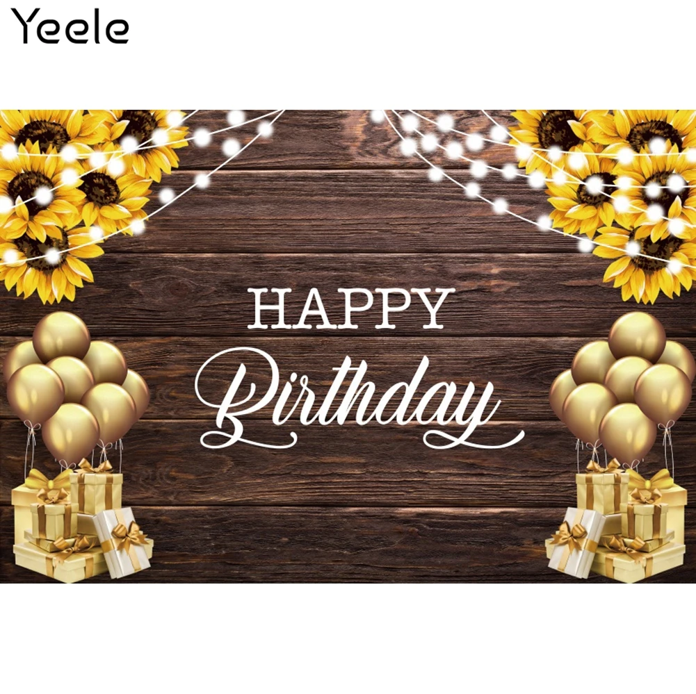 Yeele Photocall Baby Birthday Backdrop Balloon Glitter Wood Board Party Decor Background Photography Photo Studio Photographic