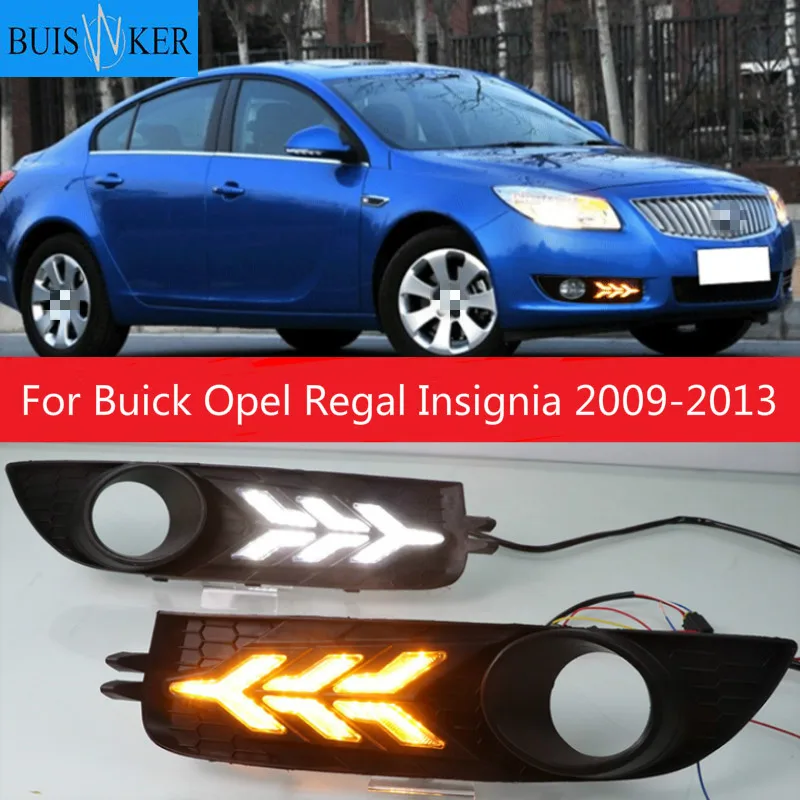 

1 Pair LED DRL Daytime Running Lights Daylight With Turn Signal and Night Blue Lamp For Buick Opel Regal Insignia 2009-2013