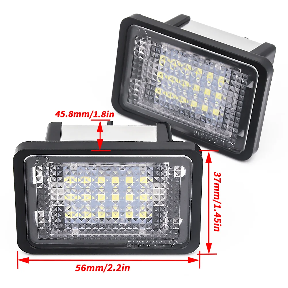 2Pcs LED Number License Plate Light Lamp For Mercedes-Benz GL ML GLK GLA GLC GLE Class W176 W166 X156 X166 X204 X205 R172