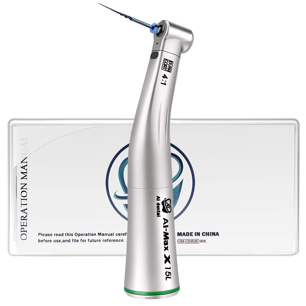 

AI X15L Contra Angle Dental Handpiece 4:1 Reduction Low Speed Green Ring Single Spray For CA Burs With Optic Dentitry Product