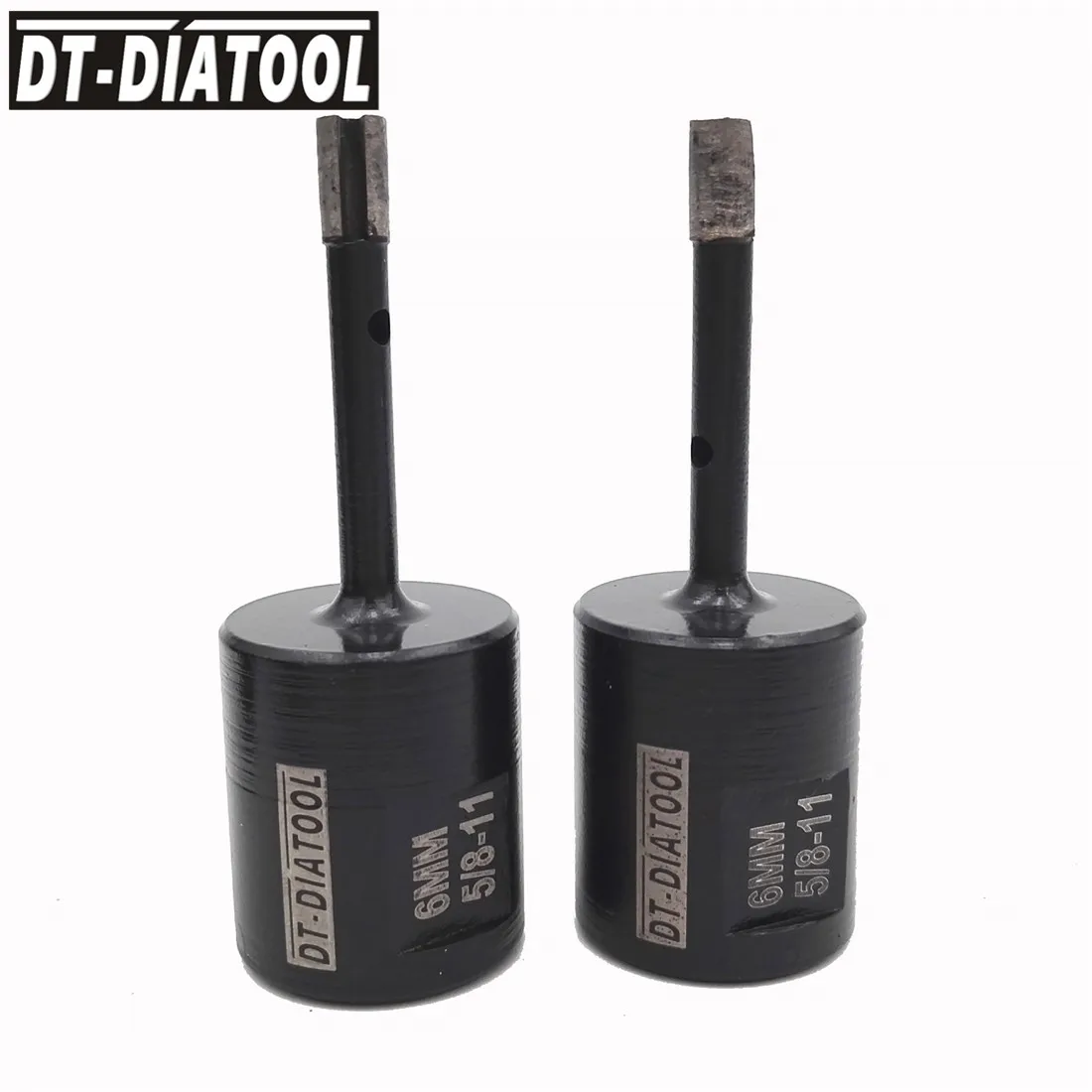 DT-DIATOOL 2pcs 5/8-11 Thread Dia 6mm Welded Diamond Drilling Core Bits for Drilling Hard Granite Marble Stone Concrete Hole Saw