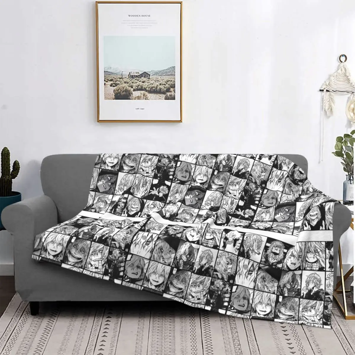 Anime Collage Blankets Fleece Decoration Ultra-Soft Throw Blankets for Bedding Bedroom Plush Thin Quilt