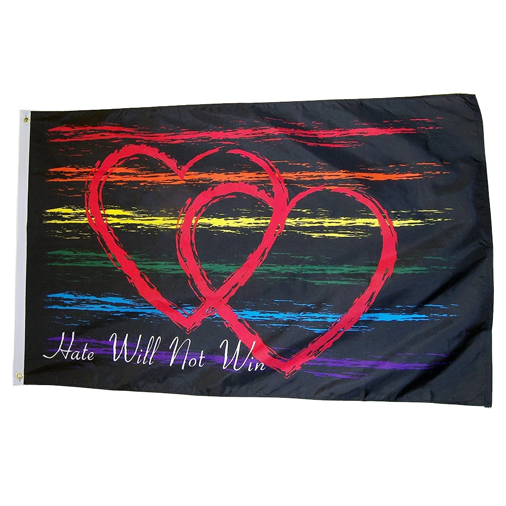 Newest Pride Flag Hate Will Not Win LGBT Rainbow Gay Flags Banner