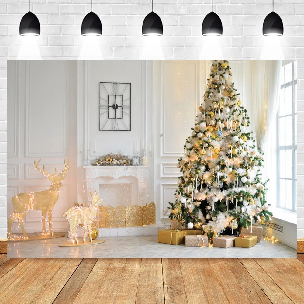

Christmas Tree Fireplace Baby Room Window White Curtain Backdrop Background Photography Backdrops For Photo Studio Photophone