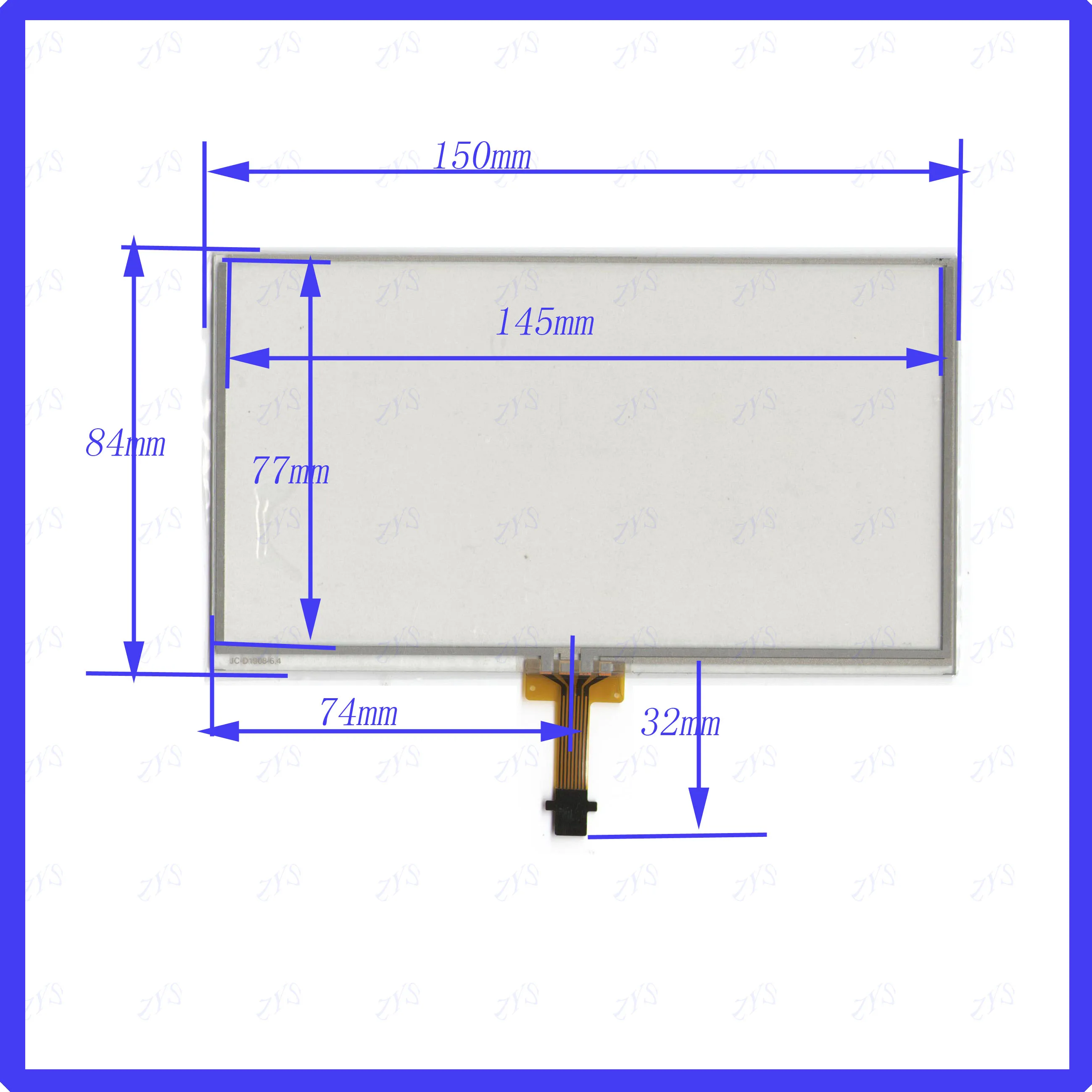 POST  JC-1908-6.4 6.4 inch 4-wire change 12lines  150*84mm resistive Touch Panel  compatible Navigator TOUCH SCREEN