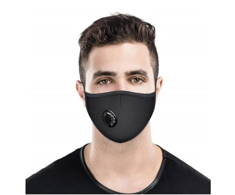 20 pz filtro moda lavabile riutilizzabile maschera Anti inquinamento bocca respiratore maschere antipolvere cotone Unisex bocca muffola nero PM043