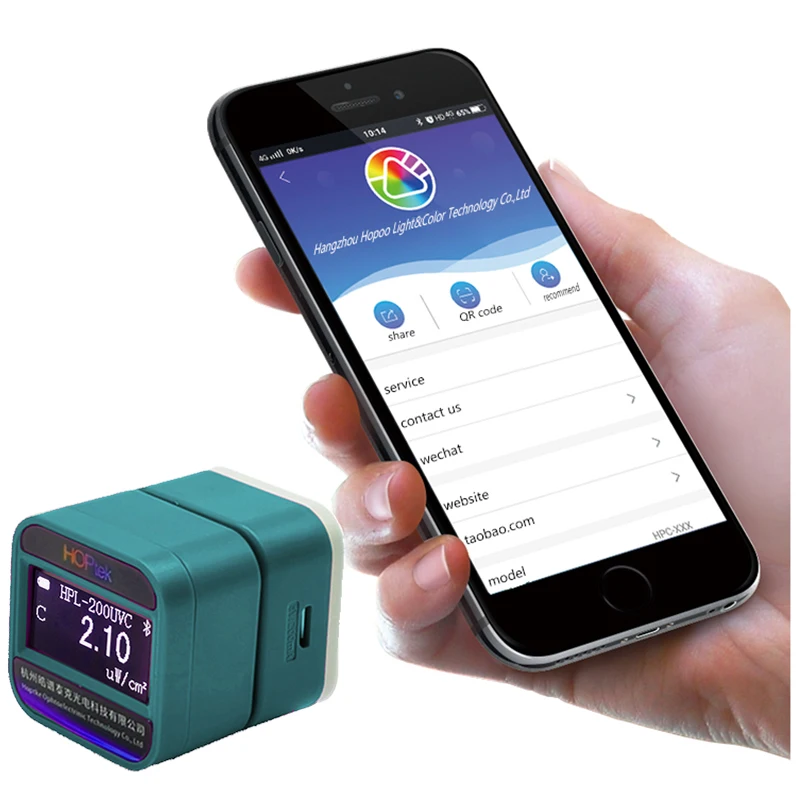 HPL220B Bluetooth 400-500 нм Пиковая длина волны 460 нм Измеритель облучения синего света mW/cm2