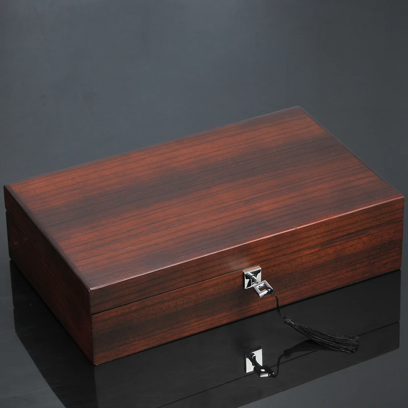 

New 12 Slots Wooden Watch collection box Wood Jewelry Case Wooden Storage Boxes With Lock multifunctional Jewellery storage box