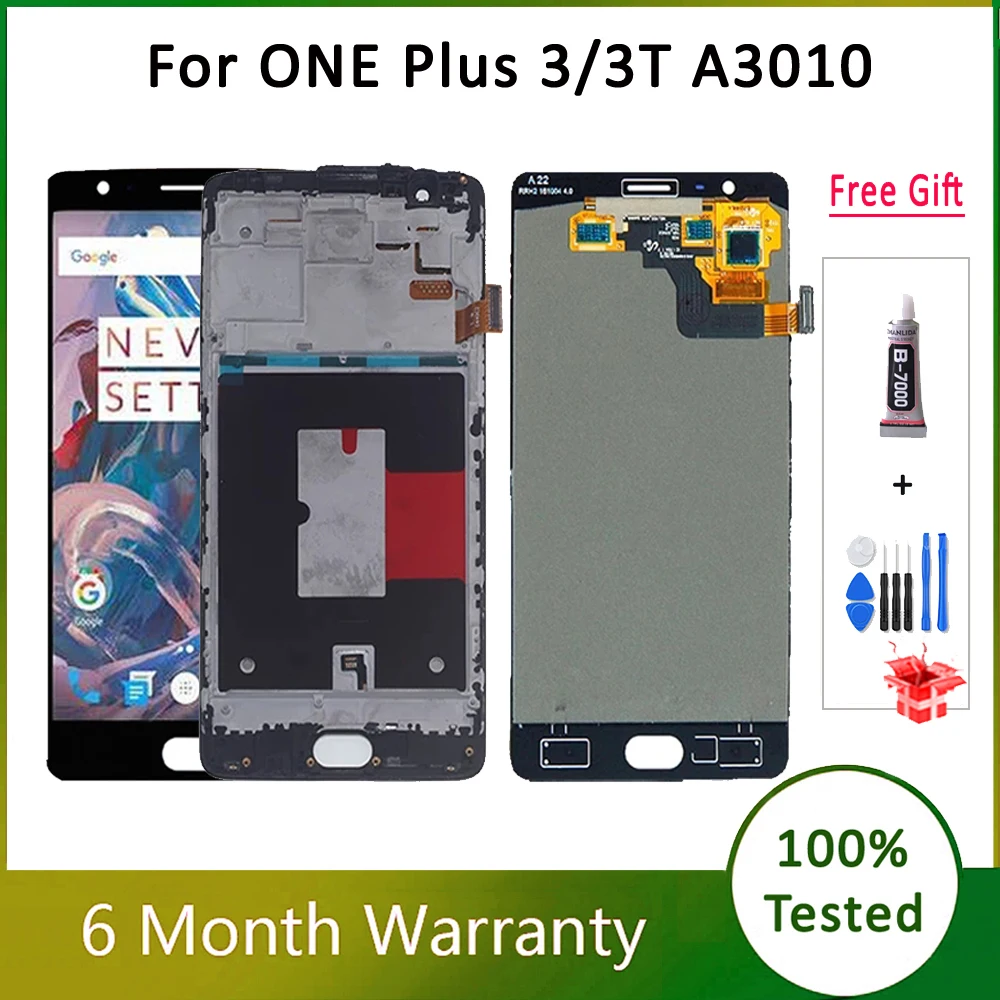 

OLED Display For Oneplus 3 3T LCD Display Touch Screen Digitizer Assembly For One Plus 3T A3010 A3000 A3003 LCD Screen For 1+3T